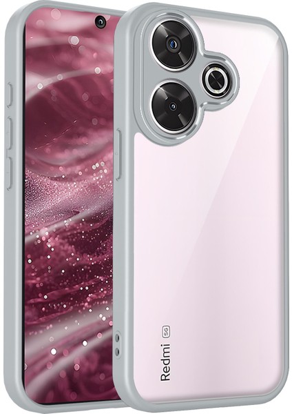 Xiaomi Redmi 13 4g/redmi 13 5g/poco M6 4g/poco M6 Plus,için Laimtop Kılıf, Kamera Lens Korumalı Hibrit 2'si 1 Arada Şeffaf Kılıf-Gri (Yurt Dışından)