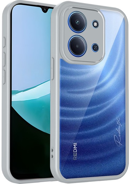 Xiaomi Redmi 15C 4g,için Laimtop Kılıf, Kamera Lens Korumalı Hibrit 2'si 1 Arada Şeffaf Kılıf-Gri (Yurt Dışından)
