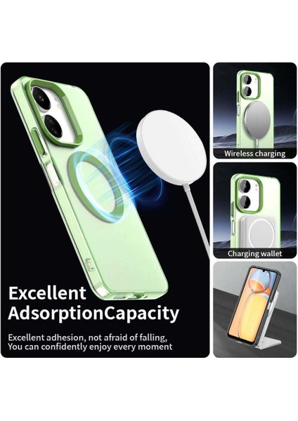 Xiaomi Redmi 13C 4g/redmi 13C 5g/poco C65/POCO M6 5g,için Laimtop Kılıf, Manyetik Yarı Saydam Mat Arka Kapak, Darbeye Dayanıklı Kılıf-Yeşil (Yurt Dışından) modelleri