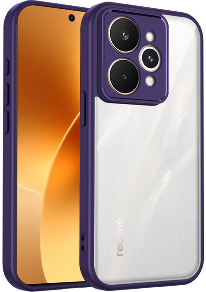 Realme 15,için Laimtop Kılıf, Kamera Lens Korumalı Hibrit 2'si 1 Arada Şeffaf Kılıf-Mor (Yurt Dışından)