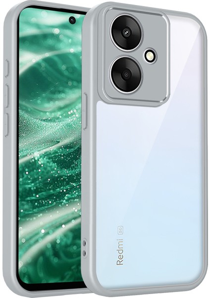 Xiaomi Redmi 13C 5g/poco M6 5g/redmi 13R,IÇIN Laimtop Kılıf, Kamera Lens Korumalı Hibrit 2'si 1 Arada Şeffaf Kılıf-Gri (Yurt Dışından)