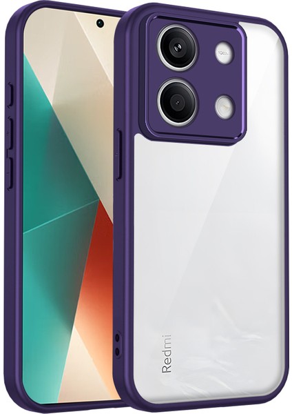 Xiaomi Redmi Note 13 4g,için Laimtop Kılıf, Kamera Lens Korumalı Hibrit 2'si 1 Arada Şeffaf Kılıf-Mor (Yurt Dışından)
