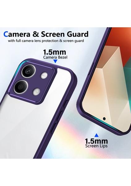Xiaomi Redmi Note 13 4g,için Laimtop Kılıf, Kamera Lens Korumalı Hibrit 2'si 1 Arada Şeffaf Kılıf-Mor (Yurt Dışından) fiyatları