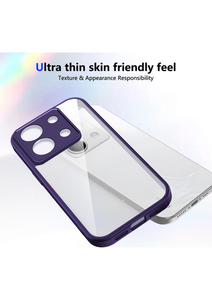 Xiaomi Redmi Note 13 4g,için Laimtop Kılıf, Kamera Lens Korumalı Hibrit 2'si 1 Arada Şeffaf Kılıf-Mor (Yurt Dışından) modelleri