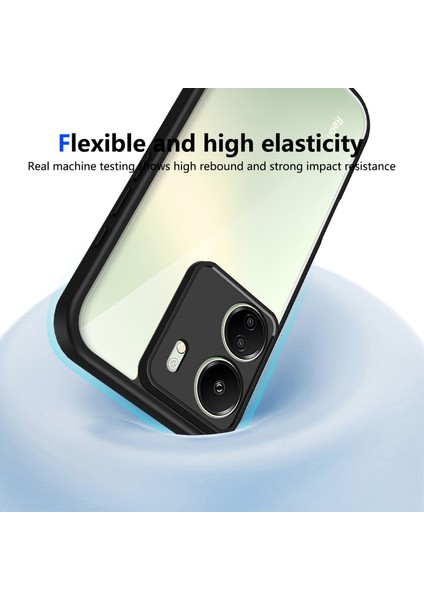 Xiaomi Redmi 13C 4g/poco C65,IÇIN Laimtop Kılıf, Kamera Lens Korumalı Hibrit 2'si 1 Arada Şeffaf Kılıf-Siyah (Yurt Dışından) indirimleri