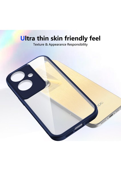 Oppo A2/A79,IÇIN Laimtop Kılıf, Kamera Lens Korumalı Hibrit 2'si 1 Arada Şeffaf Kılıf-Blue (Yurt Dışından) modelleri