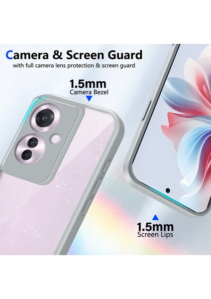 Oppo RENO11 F/F25 Pro,için Laimtop Kılıf, Kamera Lens Korumalı Hibrit 2'si 1 Arada Şeffaf Kılıf-Gri (Yurt Dışından) fiyatları