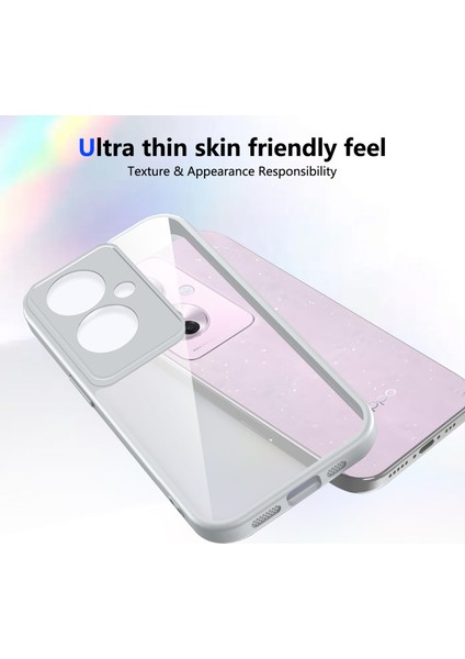 Oppo RENO11 F/F25 Pro,için Laimtop Kılıf, Kamera Lens Korumalı Hibrit 2'si 1 Arada Şeffaf Kılıf-Gri (Yurt Dışından) modelleri