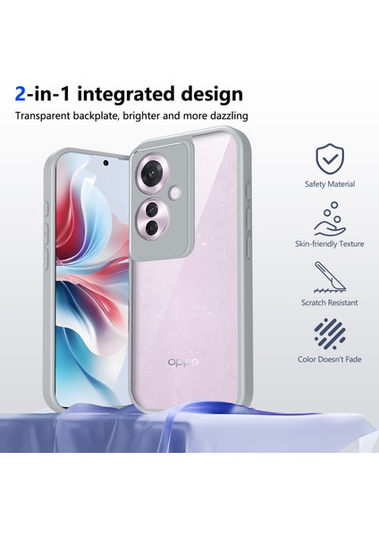 Oppo RENO11 F/F25 Pro,için Laimtop Kılıf, Kamera Lens Korumalı Hibrit 2'si 1 Arada Şeffaf Kılıf-Gri (Yurt Dışından) indirimleri