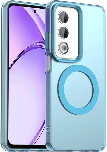Oppo A3 PRO/A80,IÇIN Laimtop Kılıf, Manyetik Yarı Saydam Mat Arka Kapak, Darbeye Dayanıklı Kılıf-Mavi (Yurt Dışından)