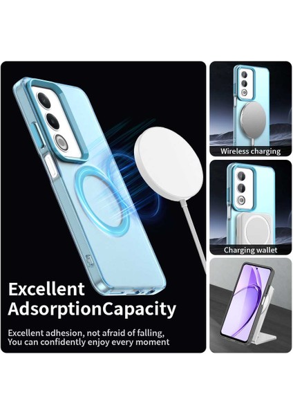 Oppo A3 PRO/A80,IÇIN Laimtop Kılıf, Manyetik Yarı Saydam Mat Arka Kapak, Darbeye Dayanıklı Kılıf-Mavi (Yurt Dışından) modelleri