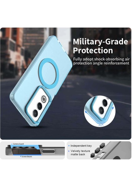 Oppo A3 PRO/A80,IÇIN Laimtop Kılıf, Manyetik Yarı Saydam Mat Arka Kapak, Darbeye Dayanıklı Kılıf-Mavi (Yurt Dışından) fırsatları