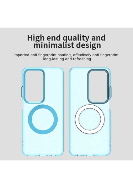 Oppo A3 PRO/A80,IÇIN Laimtop Kılıf, Manyetik Yarı Saydam Mat Arka Kapak, Darbeye Dayanıklı Kılıf-Mavi (Yurt Dışından) indirimleri