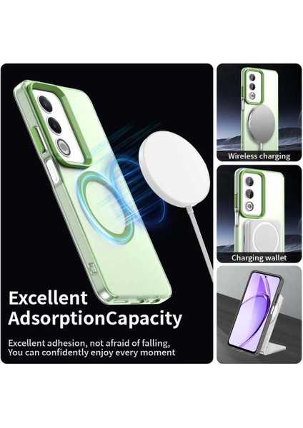 Oppo A3 PRO/A80,IÇIN Laimtop Kılıf, Manyetik Yarı Saydam Mat Arka Kapak, Darbeye Dayanıklı Kılıf-Yeşil (Yurt Dışından) modelleri