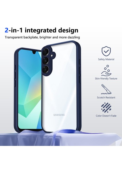 Samsung Galaxy M35,IÇIN Laimtop Kılıf, Kamera Lens Korumalı Hibrit 2'si 1 Arada Şeffaf Kılıf-Blue (Yurt Dışından) indirimleri