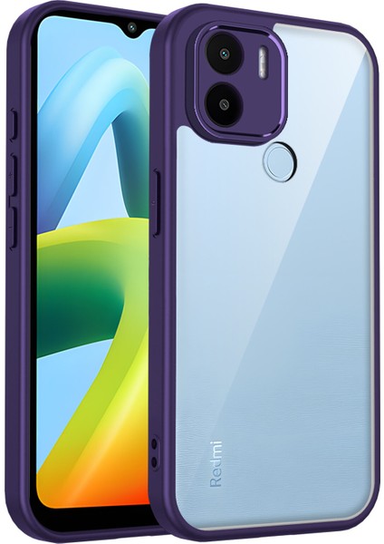 Xiaomi Redmi A1 Plus/redmi A2 Plus/poco C50/POCO C51,IÇIN Laimtop Kılıf, Kamera Lens Korumalı Hibrit 2'si 1 Arada Şeffaf Kılıf-Mor (Yurt Dışından)