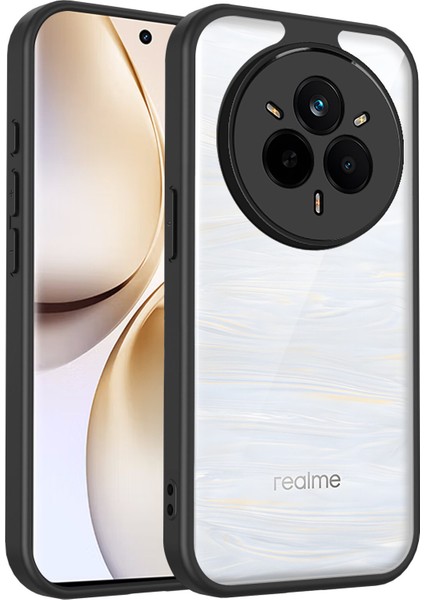Realme 14 Pro Plus,için Laimtop Kılıf, Kamera Lens Korumalı Hibrit 2'si 1 Arada Şeffaf Kılıf-Siyah (Yurt Dışından)