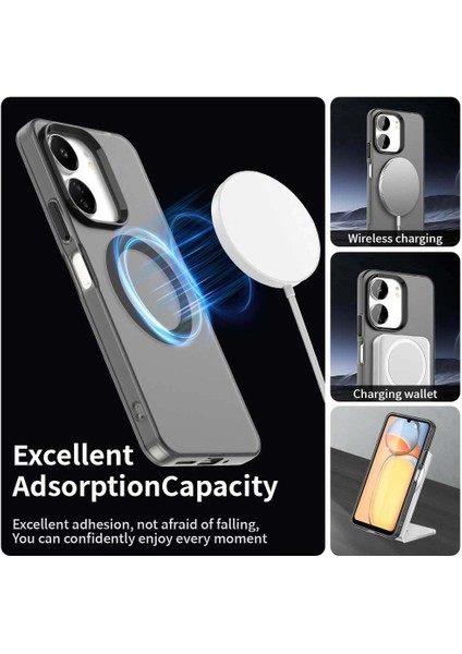 Xiaomi Redmi 13C 4g/redmi 13C 5g/poco C65/POCO M6 5g,için Laimtop Kılıf, Manyetik Yarı Saydam Mat Arka Kapak, Darbeye Dayanıklı Kılıf-Siyah (Yurt Dışından) modelleri