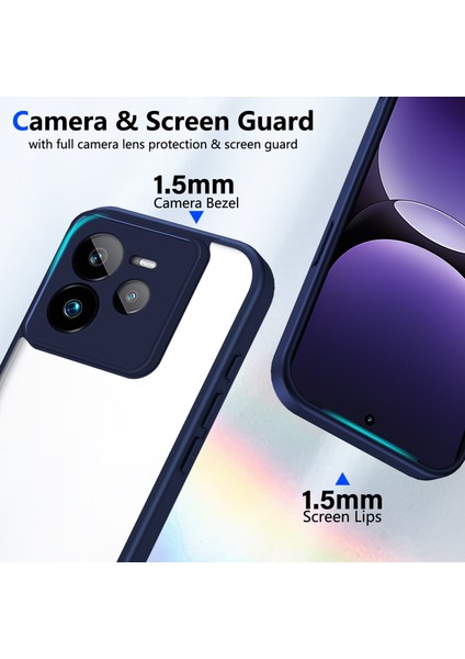 Realme Gt 7 Pro,için Laimtop Kılıf, Kamera Lens Korumalı Hibrit 2'si 1 Arada Şeffaf Kılıf-Blue (Yurt Dışından) modelleri