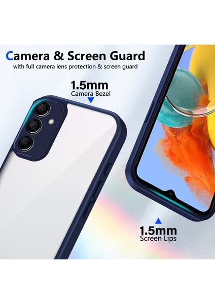 Samsung Galaxy M14 5g,için Laimtop Kılıf, Kamera Lens Korumalı Hibrit 2'si 1 Arada Şeffaf Kılıf-Blue (Yurt Dışından) modelleri