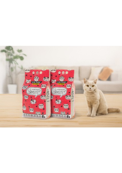 Kedi Kumu 8 Litre 2 Adet Kokusuz Topaklaşma Özelliği ile Kolay Temizlenir( POŞET )