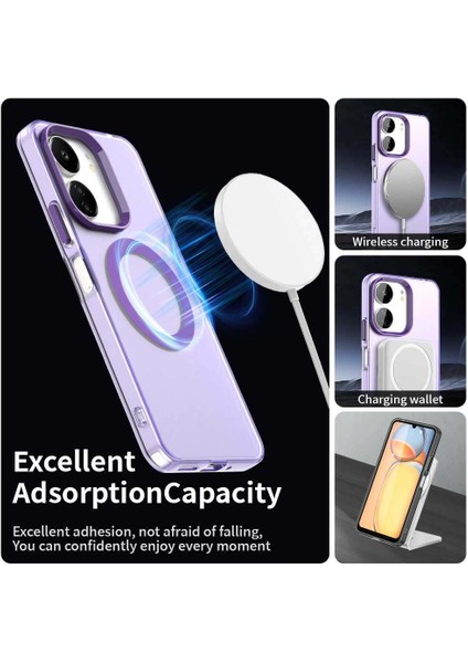 Xiaomi Redmi 13C 4g/redmi 13C 5g/poco C65/POCO M6 5g,için Laimtop Kılıf, Manyetik Yarı Saydam Mat Arka Kapak, Darbeye Dayanıklı Kılıf-Mor (Yurt Dışından) modelleri