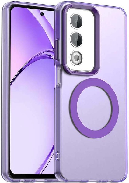 Oppo A3 PRO/A80,IÇIN Laimtop Kılıf, Manyetik Yarı Saydam Mat Arka Kapak, Darbeye Dayanıklı Kılıf-Mor (Yurt Dışından)