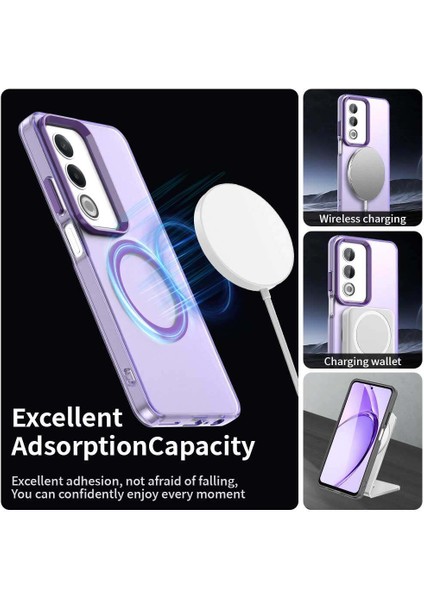 Oppo A3 PRO/A80,IÇIN Laimtop Kılıf, Manyetik Yarı Saydam Mat Arka Kapak, Darbeye Dayanıklı Kılıf-Mor (Yurt Dışından) modelleri