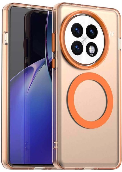 Oneplus 13,için Laimtop Kılıf, Manyetik Yarı Saydam Mat Arka Kapak, Darbeye Dayanıklı Kılıf-Turuncu (Yurt Dışından)