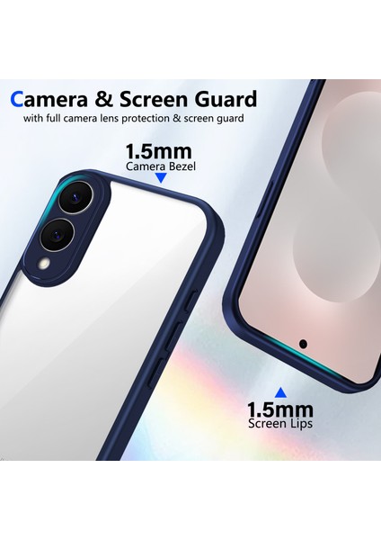 Samsung Galaxy S25 Edge,için Laimtop Kılıf, Kamera Lens Korumalı Hibrit 2'si 1 Arada Şeffaf Kılıf-Blue (Yurt Dışından) modelleri