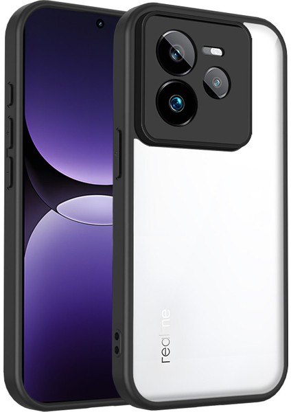 Realme Gt 7 Pro,için Laimtop Kılıf, Kamera Lens Korumalı Hibrit 2'si 1 Arada Şeffaf Kılıf-Siyah (Yurt Dışından)