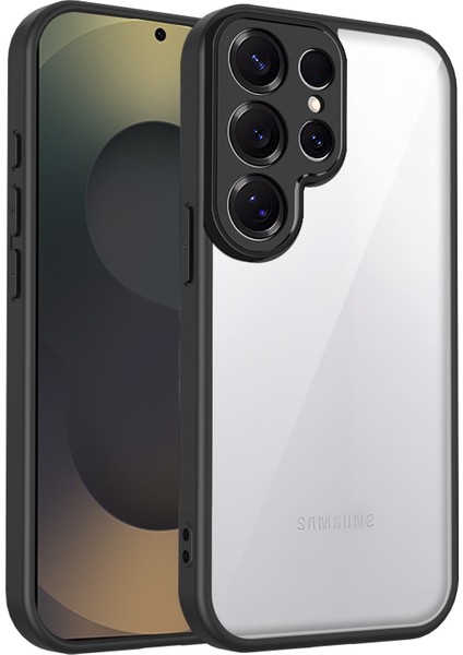 Samsung Galaxy S25 Ultra,için Laimtop Kılıf, Kamera Lens Korumalı Hibrit 2'si 1 Arada Şeffaf Kılıf-Siyah (Yurt Dışından)