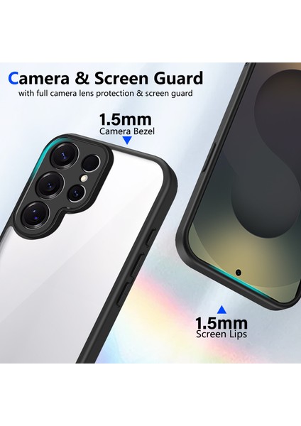 Samsung Galaxy S25 Ultra,için Laimtop Kılıf, Kamera Lens Korumalı Hibrit 2'si 1 Arada Şeffaf Kılıf-Siyah (Yurt Dışından) fiyatları