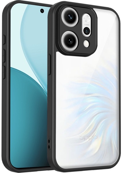 Oppo RENO14,IÇIN Laimtop Kılıf, Kamera Lens Korumalı Hibrit 2'si 1 Arada Şeffaf Kılıf-Siyah (Yurt Dışından)
