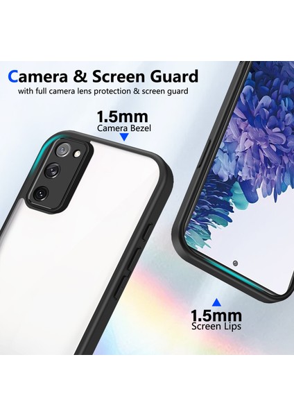 Samsung Galaxy S20 FE/S20 Fe 5G/S20 Fe 2022,IÇIN Laimtop Kılıf, Kamera Lens Korumalı Hibrit 2'si 1 Arada Şeffaf Kılıf-Siyah (Yurt Dışından) modelleri