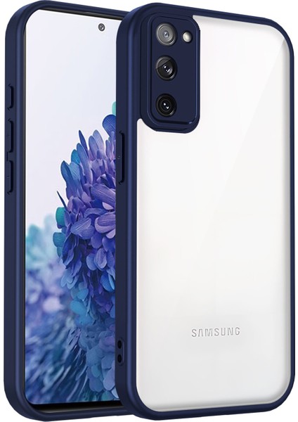 Samsung Galaxy S20 FE/S20 Fe 5G/S20 Fe 2022,IÇIN Laimtop Kılıf, Kamera Lens Korumalı Hibrit 2'si 1 Arada Şeffaf Kılıf-Blue (Yurt Dışından)