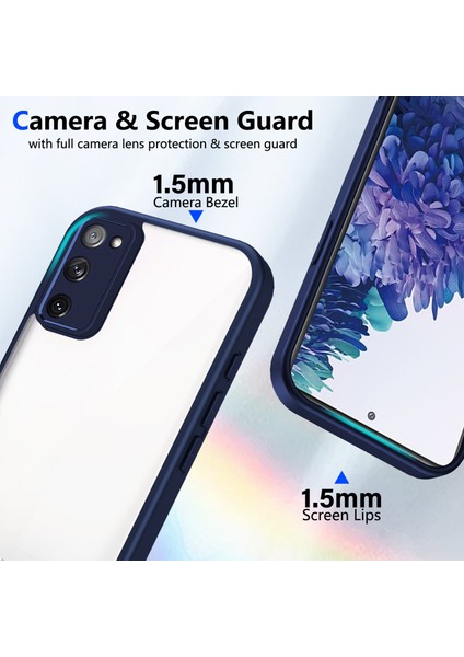 Samsung Galaxy S20 FE/S20 Fe 5G/S20 Fe 2022,IÇIN Laimtop Kılıf, Kamera Lens Korumalı Hibrit 2'si 1 Arada Şeffaf Kılıf-Blue (Yurt Dışından) modelleri