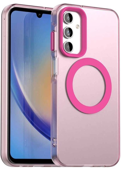 Samsung Galaxy A35,IÇIN Laimtop Kılıf, Manyetik Yarı Saydam Mat Arka Kapak, Darbeye Dayanıklı Kılıf-Kırmızı (Yurt Dışından)