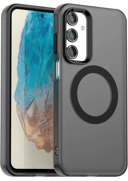 Samsung Galaxy M35,IÇIN Laimtop Kılıf, Manyetik Yarı Saydam Mat Arka Kapak, Darbeye Dayanıklı Kılıf-Siyah (Yurt Dışından)