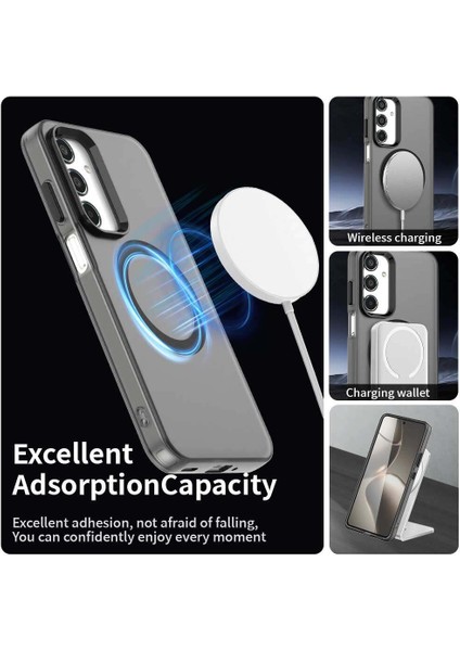 Samsung Galaxy M35,IÇIN Laimtop Kılıf, Manyetik Yarı Saydam Mat Arka Kapak, Darbeye Dayanıklı Kılıf-Siyah (Yurt Dışından) modelleri