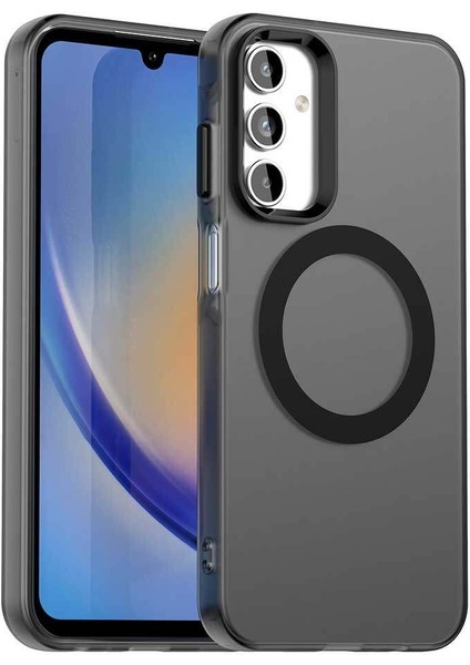 Samsung Galaxy A35,IÇIN Laimtop Kılıf, Manyetik Yarı Saydam Mat Arka Kapak, Darbeye Dayanıklı Kılıf-Siyah (Yurt Dışından)