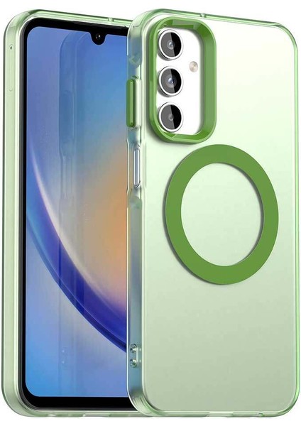 Samsung Galaxy A35,IÇIN Laimtop Kılıf, Manyetik Yarı Saydam Mat Arka Kapak, Darbeye Dayanıklı Kılıf-Yeşil (Yurt Dışından)