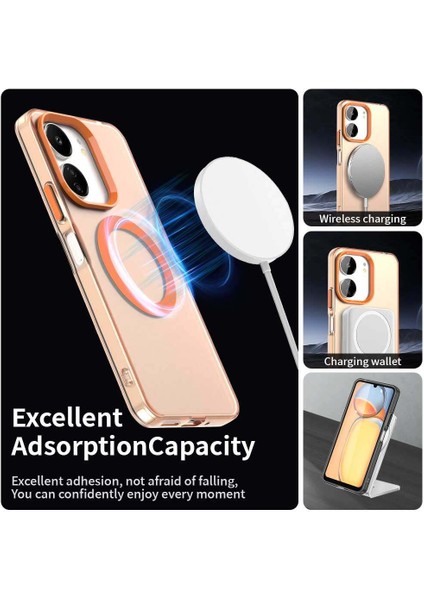 Xiaomi Redmi 13C 4g/redmi 13C 5g/poco C65/POCO M6 5g,için Laimtop Kılıf, Manyetik Yarı Saydam Mat Arka Kapak, Darbeye Dayanıklı Kılıf-Turuncu (Yurt Dışından) modelleri