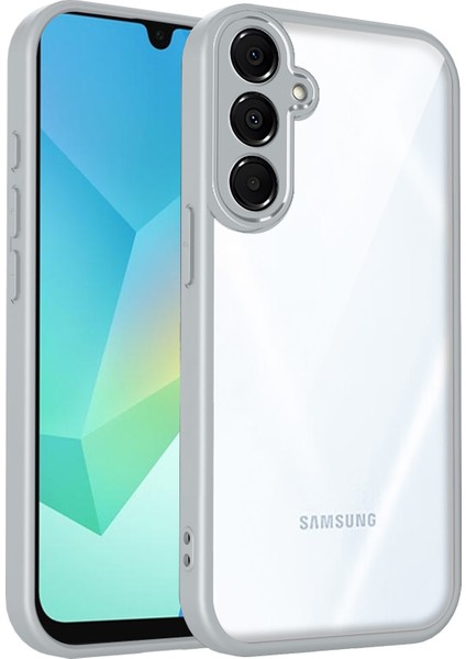 Samsung Galaxy M35,IÇIN Laimtop Kılıf, Kamera Lens Korumalı Hibrit 2'si 1 Arada Şeffaf Kılıf-Gri (Yurt Dışından)