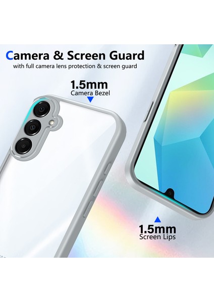 Samsung Galaxy M35,IÇIN Laimtop Kılıf, Kamera Lens Korumalı Hibrit 2'si 1 Arada Şeffaf Kılıf-Gri (Yurt Dışından) modelleri