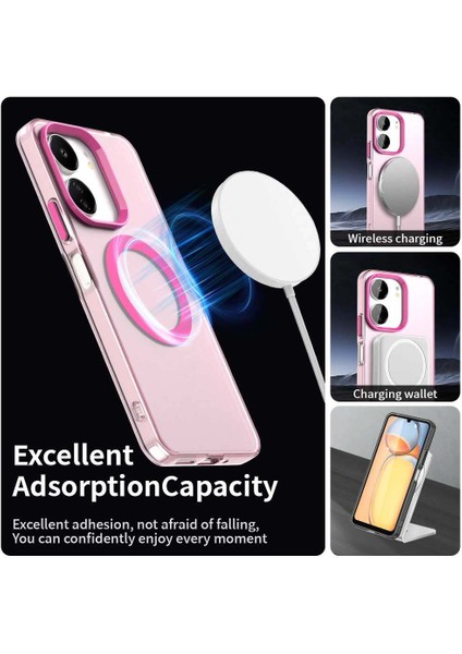 Xiaomi Redmi 13C 4g/redmi 13C 5g/poco C65/POCO M6 5g,için Laimtop Kılıf, Manyetik Yarı Saydam Mat Arka Kapak, Darbeye Dayanıklı Kılıf-Kırmızı (Yurt Dışından) modelleri