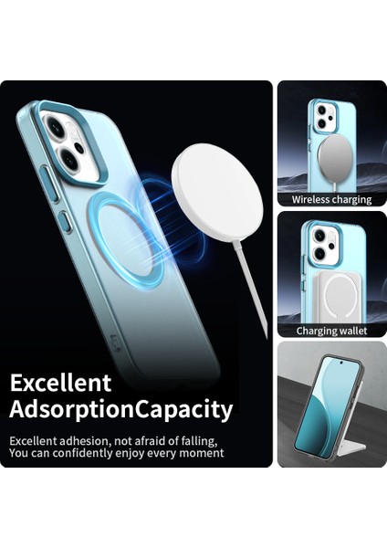 Oppo RENO14,IÇIN Laimtop Kılıf, Manyetik Yarı Saydam Mat Arka Kapak, Darbeye Dayanıklı Kılıf-Mavi (Yurt Dışından) modelleri