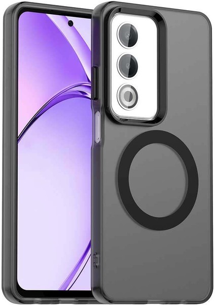 Oppo A3 PRO/A80,IÇIN Laimtop Kılıf, Manyetik Yarı Saydam Mat Arka Kapak, Darbeye Dayanıklı Kılıf-Siyah (Yurt Dışından)