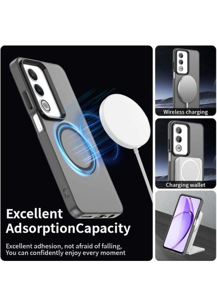 Oppo A3 PRO/A80,IÇIN Laimtop Kılıf, Manyetik Yarı Saydam Mat Arka Kapak, Darbeye Dayanıklı Kılıf-Siyah (Yurt Dışından) modelleri