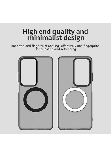 Oppo A3 PRO/A80,IÇIN Laimtop Kılıf, Manyetik Yarı Saydam Mat Arka Kapak, Darbeye Dayanıklı Kılıf-Siyah (Yurt Dışından) indirimleri